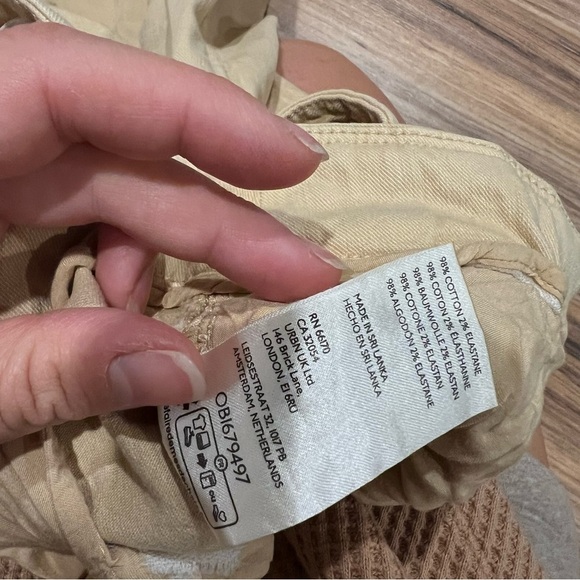 Anthropologie Maeve Remi Wide Leg Cropped Pleated Chino Pants Khaki Tan - Picture 7 of 9